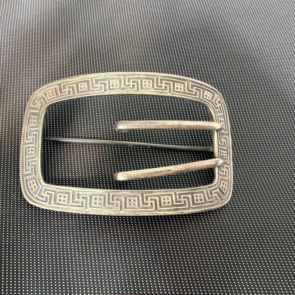 Vintage Sterling Silver Marked Belt Buckle or Pin Greek Design